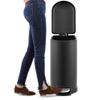 happimess HPM1010B Roland 10.6-Gallon Step-Open Trash Can with Soft-Close Lid, Modern, Minimalistic, Fingerprint Proof for Home, Kitchen, Laundry Room, Office, Bedroom, Bathroom, Black view 3