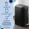 happimess HPM1010B Roland 10.6-Gallon Step-Open Trash Can with Soft-Close Lid, Modern, Minimalistic, Fingerprint Proof for Home, Kitchen, Laundry Room, Office, Bedroom, Bathroom, Black view 4