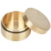 Alvinlite Portable Daily Pill Case, Brass Round Small Pill Box, Waterproof Metal Jewelry Pill Organizer Medicine Vitamin Holder Container with Lid for Outdoor Travel Working(L) view 1