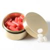 Alvinlite Portable Daily Pill Case, Brass Round Small Pill Box, Waterproof Metal Jewelry Pill Organizer Medicine Vitamin Holder Container with Lid for Outdoor Travel Working(L) view 3