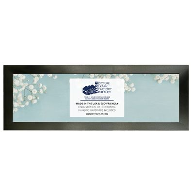 (1) 5x25 - 1.25 Inch Black Eco-Friendly Picture Frame | Plexi Glass, Backing and Hanging Hardware Included