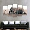 5 Pieces Wall Art Painting On Canvas Decor,5 Piece Wall Art for Living Room Bedroom Home Decorations,Restaurant Wuzhou Decorative painting, reciting simple painting-E-frameless painting_40 x 60cm view 2