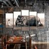 5 Pieces Wall Art Painting On Canvas Decor,5 Piece Wall Art for Living Room Bedroom Home Decorations,Restaurant Wuzhou Decorative painting, reciting simple painting-E-frameless painting_40 x 60cm view 3