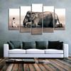 5 Pieces Wall Art Painting On Canvas Decor,5 Piece Wall Art for Living Room Bedroom Home Decorations,Restaurant Wuzhou Decorative painting, reciting simple painting-E-frameless painting_40 x 60cm view 4