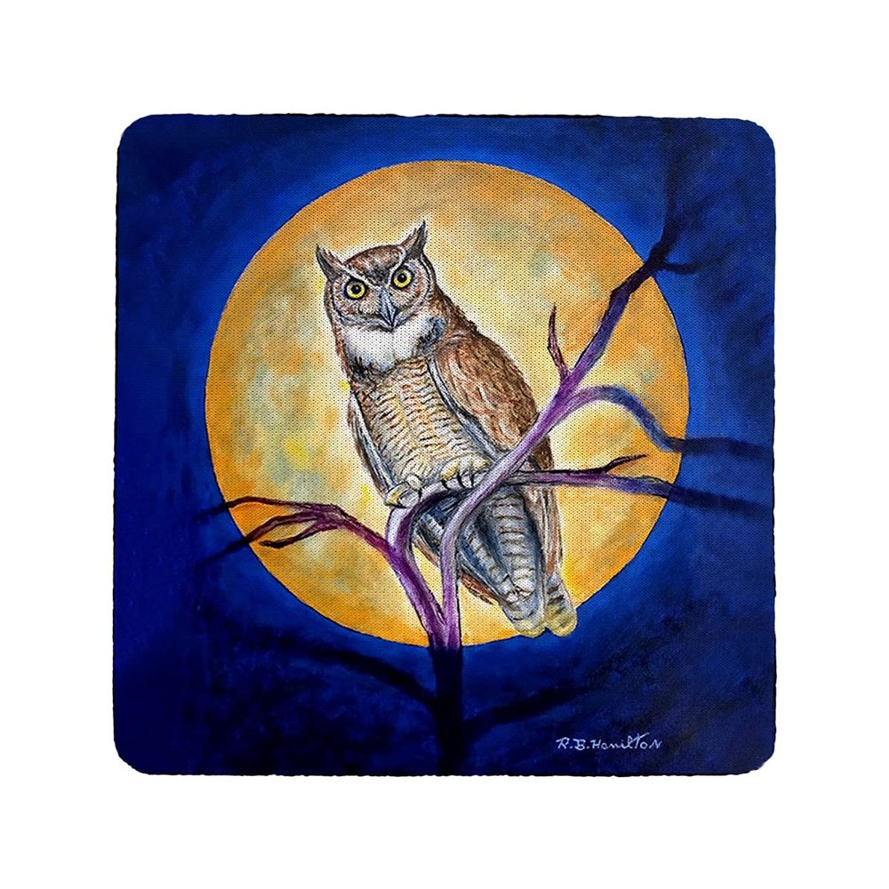 Betsydrake CT1172 Owl in Moon Coaster - Set of 4