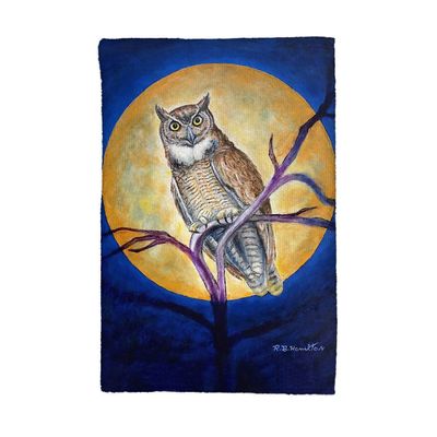 Betsydrake KT1172 16 x 25 in. Owl in Moon Kitchen Towel