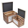 Cheung's 5402-2 Storage Benches with A Medium Brown Wood Frame - Set of 2 view 1