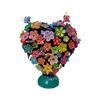 Decorative Heart stand made of Betus Clay with hand-painted flowers view 1
