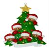 African American Christmas Tree Family of 5 Christmas Ornament AA827-5 view 1