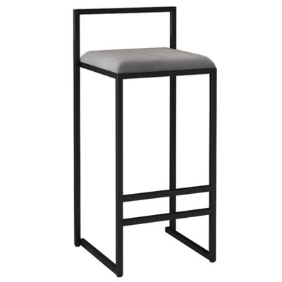 Bar Stools Vintage High Stool Velvet Black Metal Legs Breakfast Kitchen Counter Bar Chairs Dining Stools