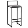 Bar Stools Vintage High Stool Velvet Black Metal Legs Breakfast Kitchen Counter Bar Chairs Dining Stools view 1