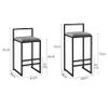 Bar Stools Vintage High Stool Velvet Black Metal Legs Breakfast Kitchen Counter Bar Chairs Dining Stools view 3