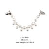 COLORFUL BLING Pearl Crystal Sparkling Teardrop Chain Dresses Shawl Clip Retro Sweater Collar Clips Retro Cardigan Clip Shawl Clips Glove Clips Clasp Dress Shirt Brooch Clip for Men and Women-4 view 2