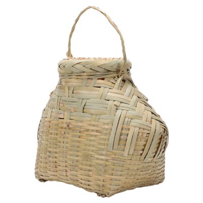 Cabilock 1pc Rural Style Handmade Basket for Outdoor Storage and Picking Lightweight Natural Container Lid for Picnics and Home Decor