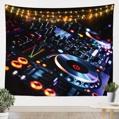 3D Dj Controller Tapestry Coloful Lights Tapestries Art Home Decoration Bedroom Decor Living Room Door Hip Hop Rock Tapestry Wall Hanging Modern Color Buttons Wall Hangings Art70.9x92.5