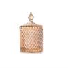 300m/10OZ Candy Dishes with Lids Glass Candy Jar Diamond Cookie Tin Jar Crystal Sugar Cube Bowl Tray Food Containers Candy Buffet Decorative Jars for Wedding Party Display Apothecary Pot (Amber) view 1