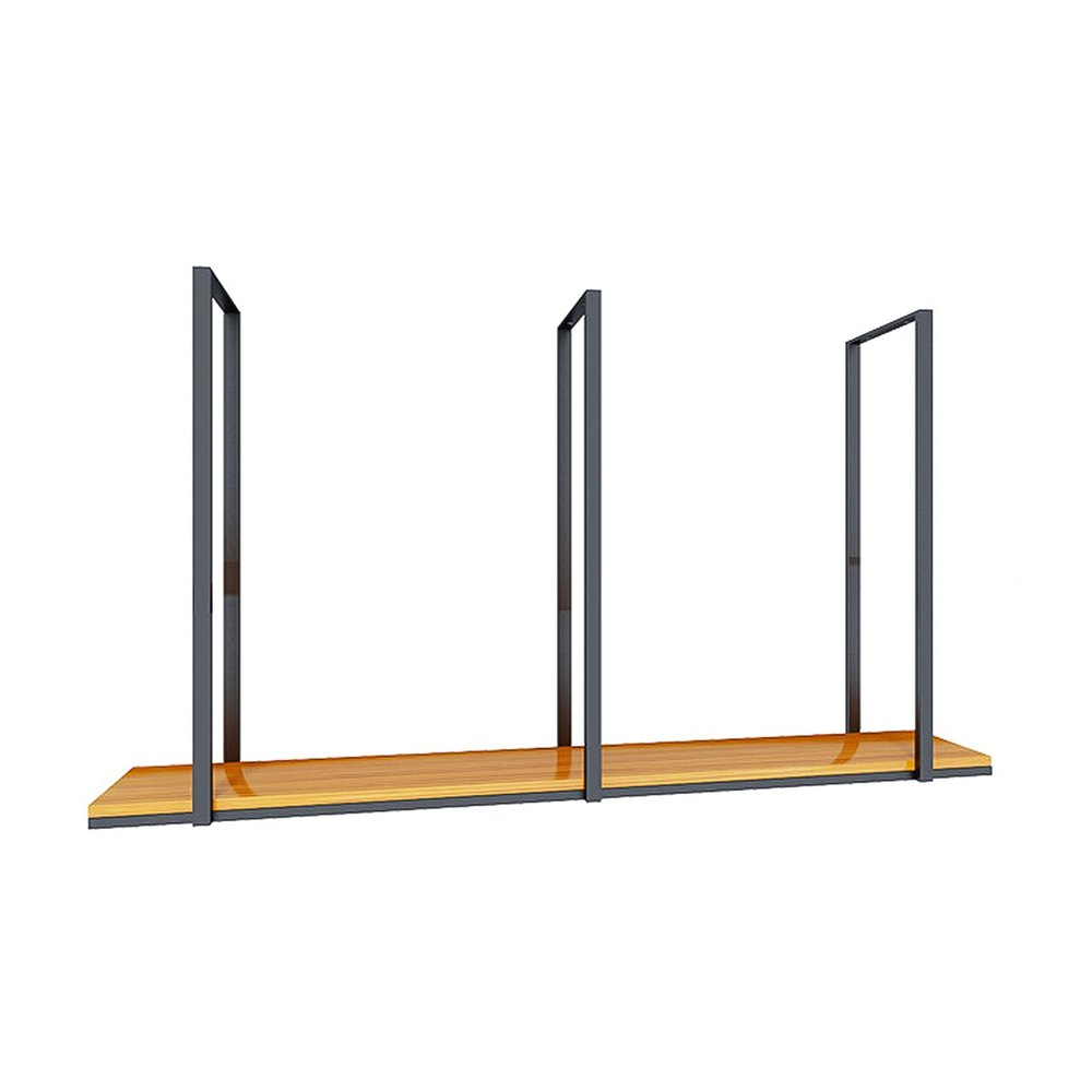SYCARPET Iron+Solid Wood Hanging Shelf/Flower Shelf | Retro Country Style | Kitchen, Restaurant, Bar, Wine Cellar, Storage Room, Storage Shelf | Length 80/100/120cm