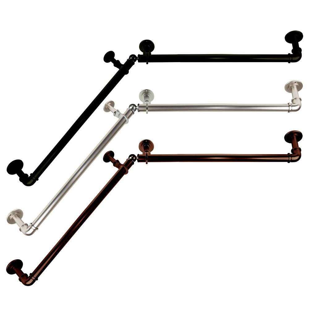 1 inch Blackout Corner Curtain Rod 28-48 inch - Satin Nickel