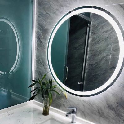 WANGPP LED Bathroom Mirror with Lighting,Wall-Mounted Make-up Mirror,with Touch Switch+Anti-Fog,Dimmable,3 Light Colors,Energy-Saving Light Mirror