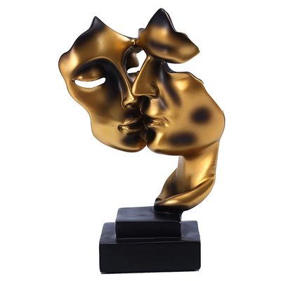 SOFEA Desktop Ornaments Nordic Kissing Couple Abstract Statue Character Ornaments Face Art Creative Desk