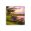 12x12 Maui Hawaii Canvas Wall Art: Print of Wailea Makena at Sunrise, Hawaiian Coastal Home Decor in Green and Purple, Tropical Photo for Office Living Room or Bedroom, Ready to Hang Fine Art Gift view 1