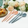 Snplowum Travel Utensil Set with Case, 2 Sets Orange Wheat Straw Reusable Spoon Chopstick Forks Tableware, Eco Friendly Portable Cutlery for Travel Picnic Camping or Daily Use view 4
