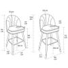 Bar Stools with Backs Breakfast Chairs with Footrest PU Leather Dining Chairs for Kitchen Counter Modern Design view 3