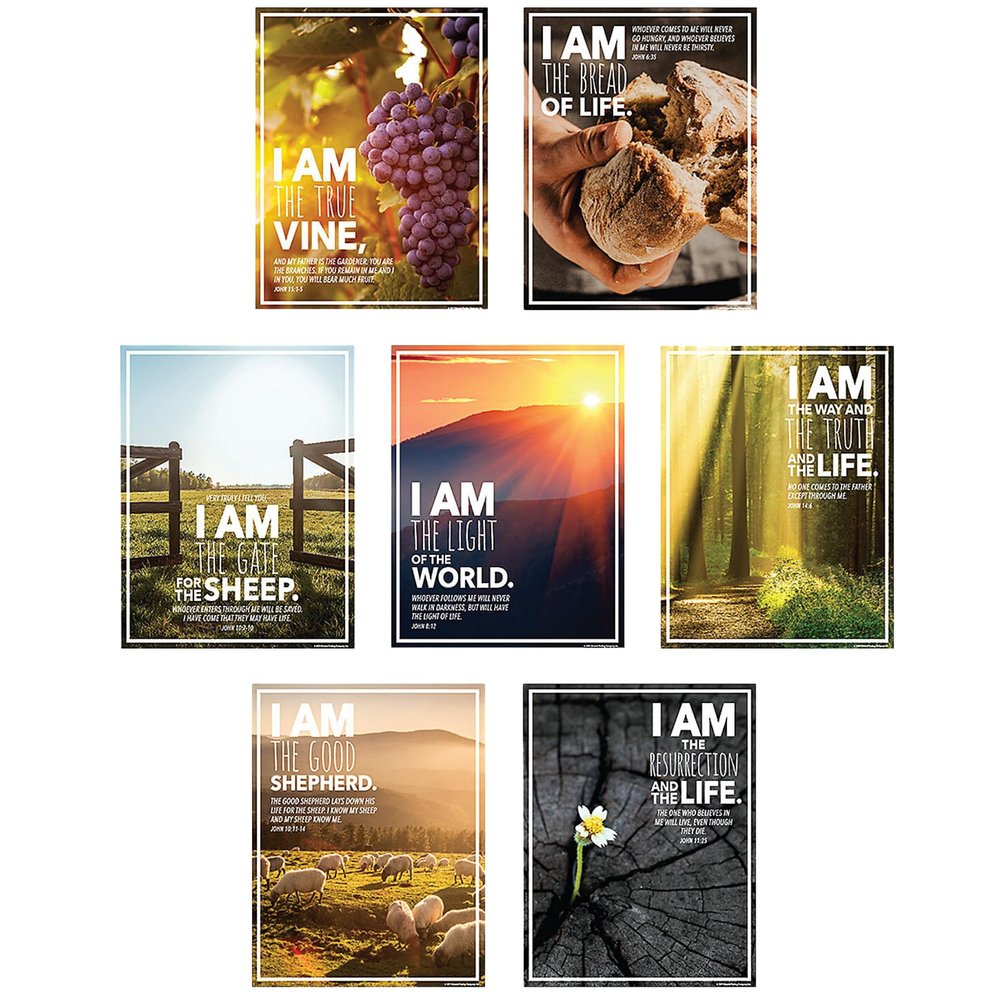 Fun Express Jesus I Am Statements Poster Set - 7 Pieces