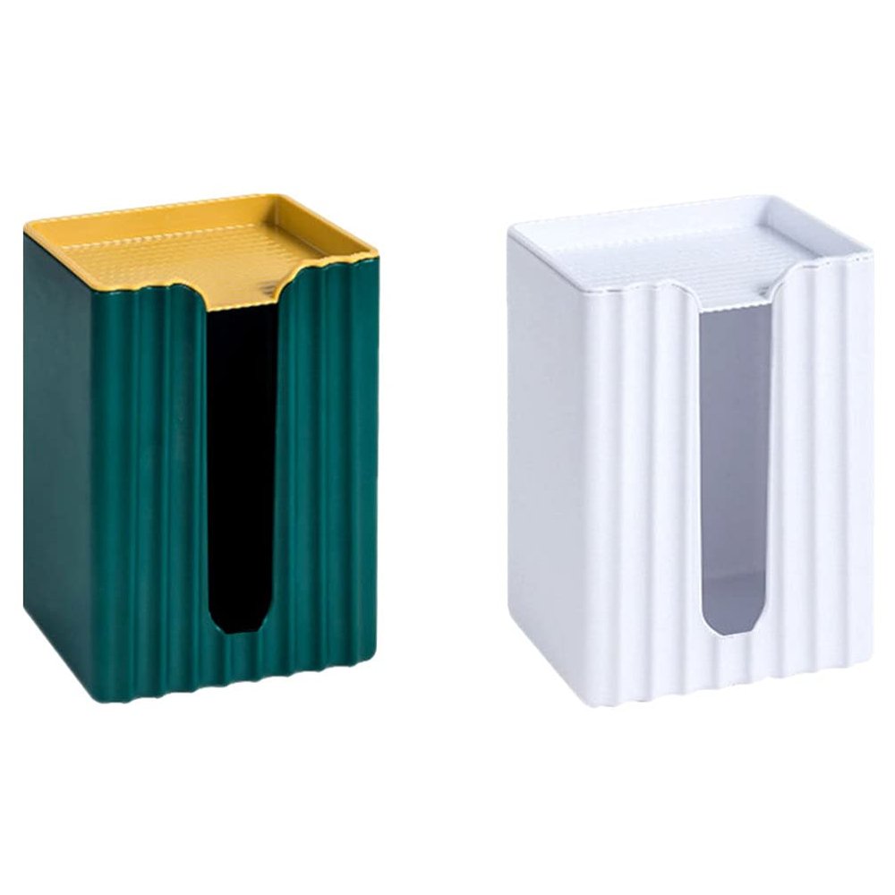 2pcs Wall-Mounted Tissue Holder Multi-Functional Punch Tissue Rack Stylish Design for Home Bathroom and Office Organization