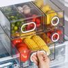 6 PCS Refrigerator Organizers And Storage Stackable Storage Drawers, Large Heavy Duty Fridge Organizer Bins Pull Out Refrigerator Organizer Bins, White Handle, 3 Drawers And 3 Small Cubes view 1