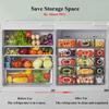 6 PCS Refrigerator Organizers And Storage Stackable Storage Drawers, Large Heavy Duty Fridge Organizer Bins Pull Out Refrigerator Organizer Bins, White Handle, 3 Drawers And 3 Small Cubes view 3