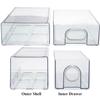 6 PCS Refrigerator Organizers And Storage Stackable Storage Drawers, Large Heavy Duty Fridge Organizer Bins Pull Out Refrigerator Organizer Bins, White Handle, 3 Drawers And 3 Small Cubes view 4