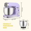 Stand Mixer, Kitchen in the box 3.2Qt Small Electric Food Mixer,6 Speeds Portable Lightweight Kitchen Mixer for Daily Use with Egg Whisk,Dough Hook,Flat Beater (Purple) view 2