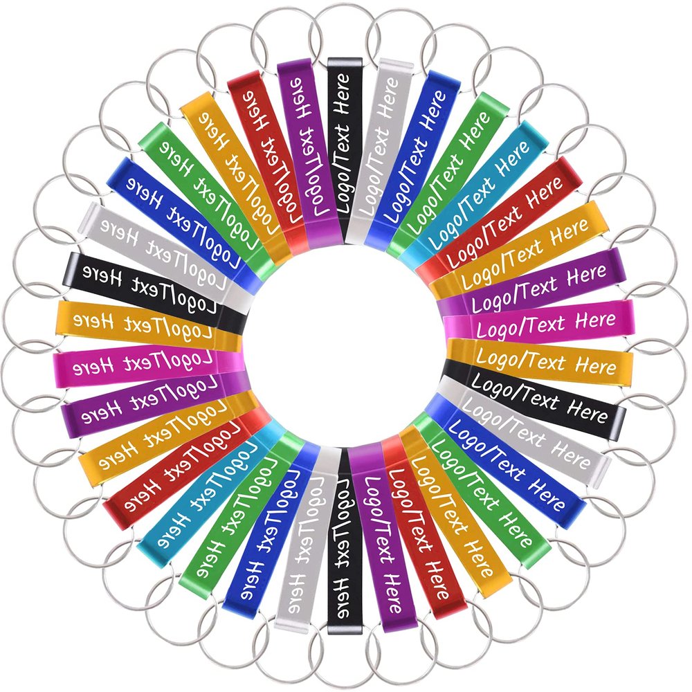 150pcs Personalized Custom Bottle Opener Keychain Bulk for Men Women,Customized Metal Can Beer Bottle Opener Wedding Party Favors,Engraved with Logo,Text