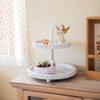 GENMOUS & CO. 2 Tiered Beaded Tiered Tray, Wooden Farmhouse Decoration for St Patrick's Day, with 3pcs Signs and 1pc Wood Bead Garland for Country Rustic Home Coffee Table Decor view 3