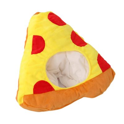 BESTOYARD Plush Pizza Hat Food Costume Funny Headdress Halloween Accessories for Carnival Dramas