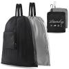 2 Pcs JHX Travel Laundry Bags, Dirty Clothes OrganizerUpgradedwith Handles and Aluminum Carabiner for Travel, Camp, Fitness, and Students (Black&Grey) 24"L x 21"W view 1