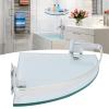 Alvinlite Glass Shower Corner Shelf with Adhesive Wall Mount Shower Organizer Shower Caddies with Rail Storage Rack for Toilet Shampoo Dorm and Kitchen view 2