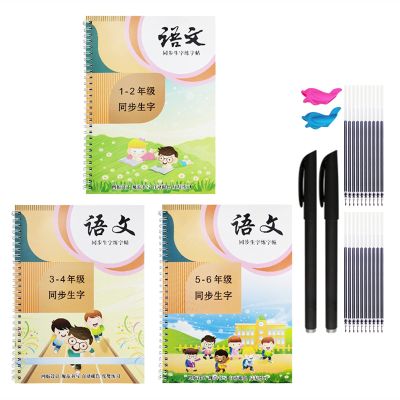CAOMIAN Reusable 3D Groove Practice for Copybook Synchronized Textbooks Chinese Characters Children Practice Art Writing Books Age 6-18 (Color : 3 Pcs)