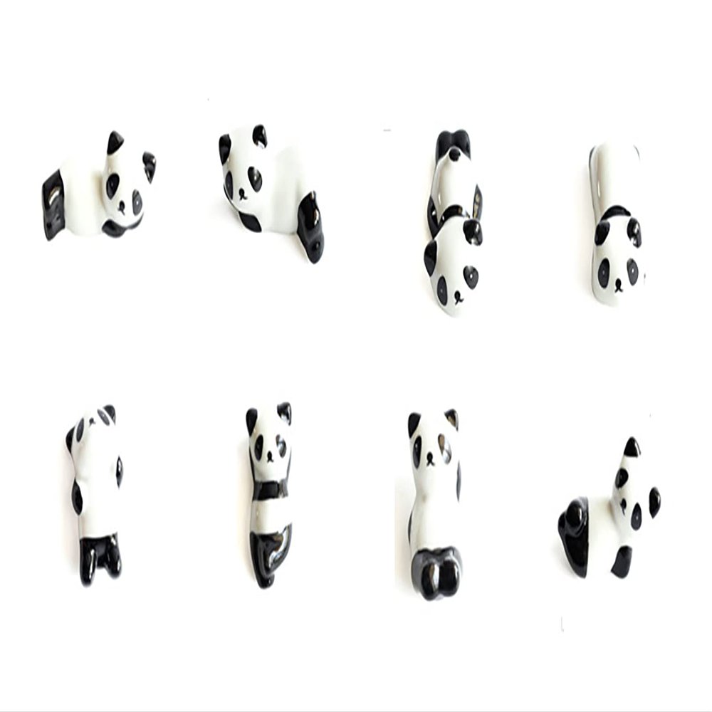 ASDNN Creative Panda Chopstick Holder, 8 Pcs Ceramic Chopsticks Pillow Tableware Holder, Cartoon Dining Table Kitchen Decoration