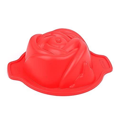 4 inches 3D Sunflower Hollow Chiffon Rose Shape Silicone Cake Mold Chocolate Fondant Ice Cube Molds Mousse Moulds DIY Baking (Rose)