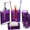 Bathroom Accessory Set, 5 Pcs Acrylic Gift Kit with Emulsion Bottle Tooth Brush Holder Dish Gargle Cup for Home Hotel Bathroom Travel view 1