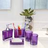 Bathroom Accessory Set, 5 Pcs Acrylic Gift Kit with Emulsion Bottle Tooth Brush Holder Dish Gargle Cup for Home Hotel Bathroom Travel view 2