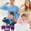 Bathroom Accessory Set, 5 Pcs Acrylic Gift Kit with Emulsion Bottle Tooth Brush Holder Dish Gargle Cup for Home Hotel Bathroom Travel view 3