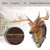 Animal Head Wall Decor,Deer Antler Deer Head Wall Decoration,Artificial Deer Head Wall Sculpture Antler Wall Hanging Decoration for Hanging Wall Bracket,Home or Garden Decoration view 3