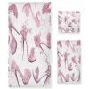 ALAZA Butterfly Women Shoes High Heels Soft 3 Piece Bath Towels Set for Bathroom Spa Hotel, 1 Bath Towel+ 1 Hand Towel+ 1 Washcloth view 1