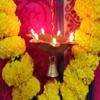 Heritage Kosh A Pair of Hanging Illuminating Diyas with Brass Bell at The end view 4