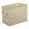 DII Polyester Container with Handles, Lattice Storage Bin, Large, Vintage Linen view 1