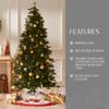 Elrene Home Fashions Red and White Poinsettias Round Tree Skirt, Christmas Decor, 48 Inches view 3