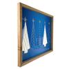 17.75" Blue and White Christmas Trees Wooden Framed Wall Art view 3